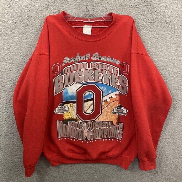 NCAA Other - 2002 Vintage OSU Ohio State Buckeyes Sweatshirt Medium M Red Pullover Crew Neck